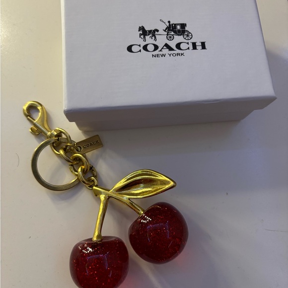 Coach Accessories - Coach Glittery Red Cherry Key Holder